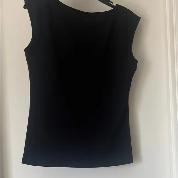 Calvin Klein Black Sleeveless Tank with Gold Zip Detail - Picture 3 of 5